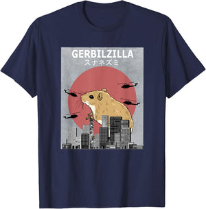 Gerbilzilla Gerbil Funny Pet T-Shirt - T-Shirt | Navy