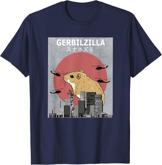 Gerbilzilla Gerbil Funny Pet T-Shirt - T-Shirt | Navy