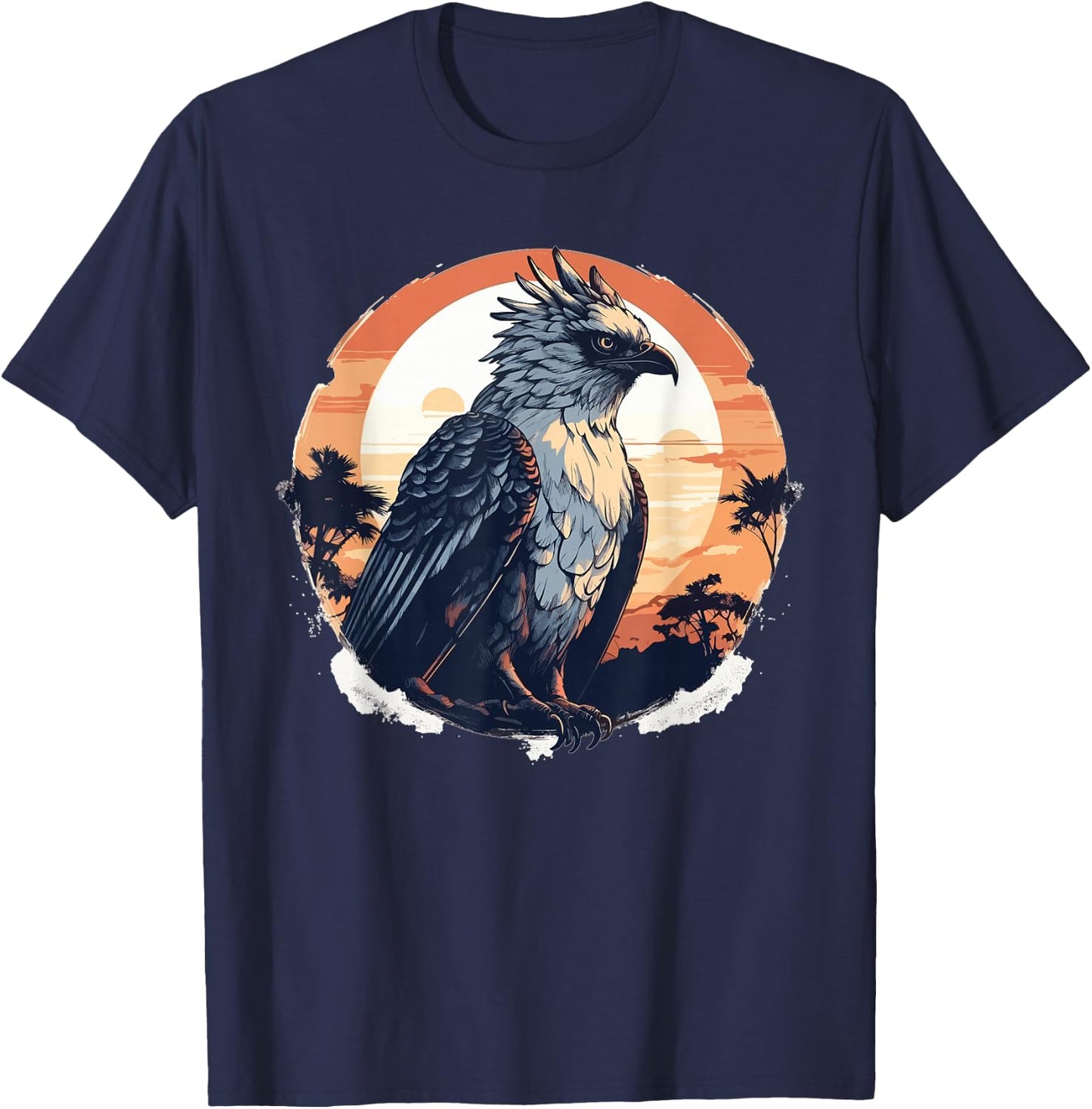 Harpy Eagle - VINTAGE Illustration Graphic T-Shirt - T-Shirt | Navy