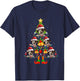 Funny Catahoula Leopard Christmas Lights Tree Dog Lover Xmas T-Shirt - T-Shirt | Navy