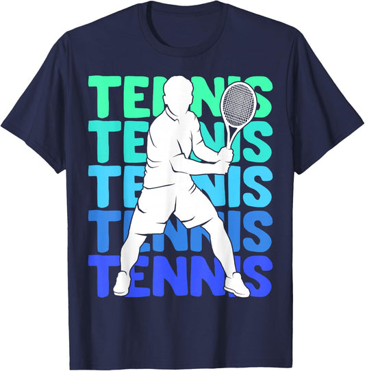 Men's Tennis Apparel & Gift Boys Youth Kids Tennis Black Short Sleeve Size S T-Shirt - T-Shirt | Navy