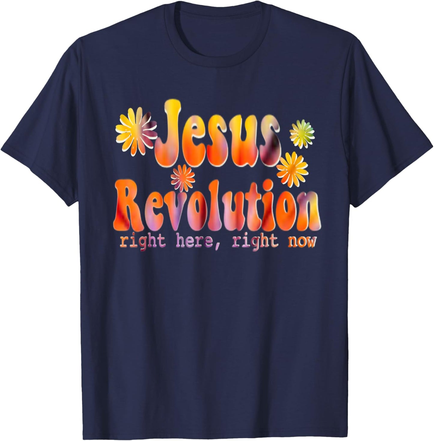 Jesus Freak - Christian Retro Tie Dye Lettering T-Shirt - T-Shirt | Navy
