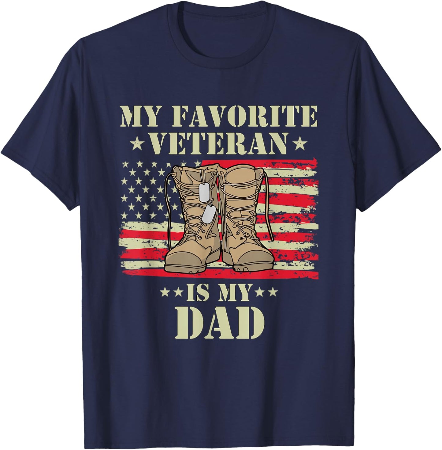 Father Veterans Day My Favorite Veteran is My Dad Proud Kids T-Shirt - T-Shirt | Navy