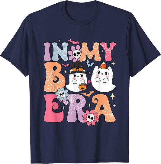 In My Boo Era Retro Cute Little Ghost Boo Halloween Costume T-Shirt - T-Shirt | Navy