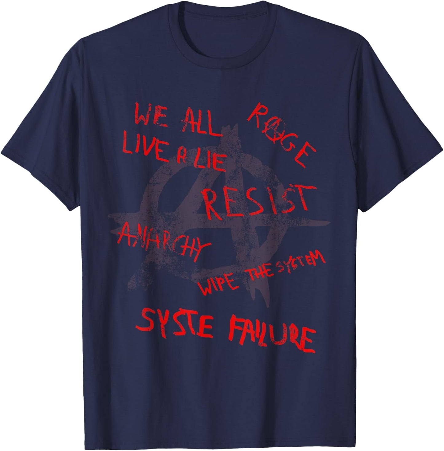 Anarchy Symbol Anarchist Merch Peaceful Anarchism T-Shirt - T-Shirt | Navy