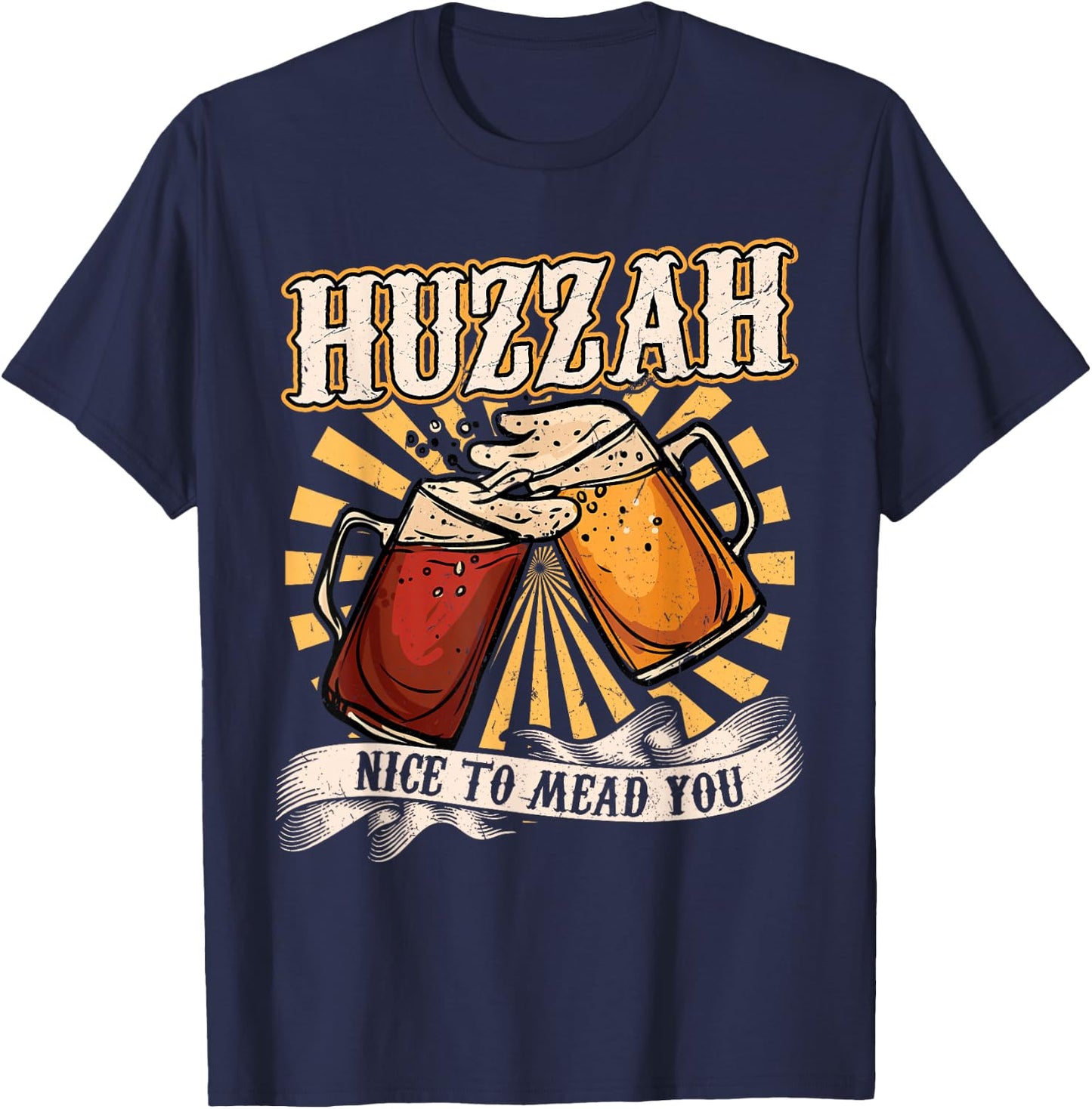 Huzzah - Nice To Mead You - Ren Faire T-Shirt - T-Shirt | Navy