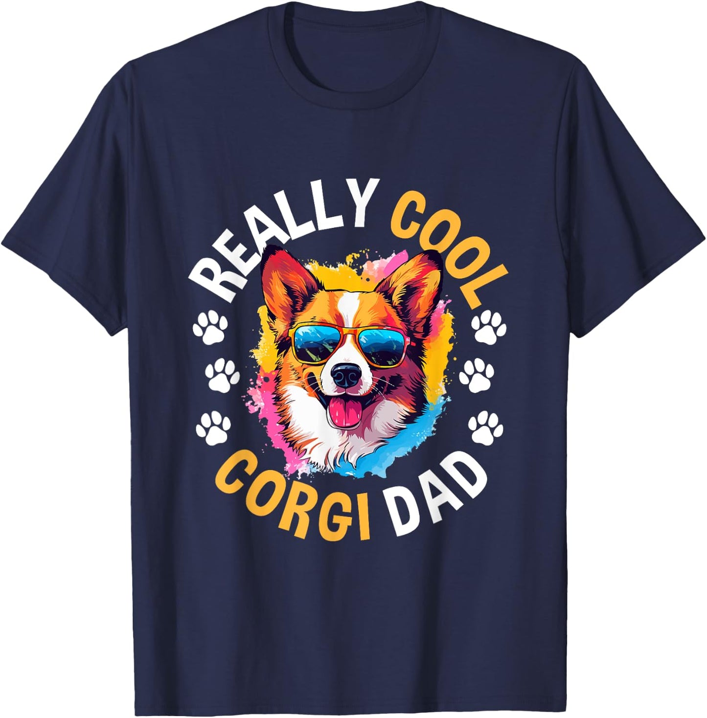 Pembroke Welsh Corgi - Really Cool Corgi Dad T-Shirt - T-Shirt | Navy