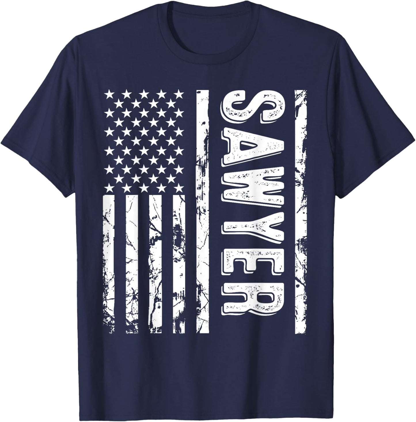 Sawyer Last Name Funny Surname Team Sawyer Family Reunion T-Shirt - T-Shirt | Navy