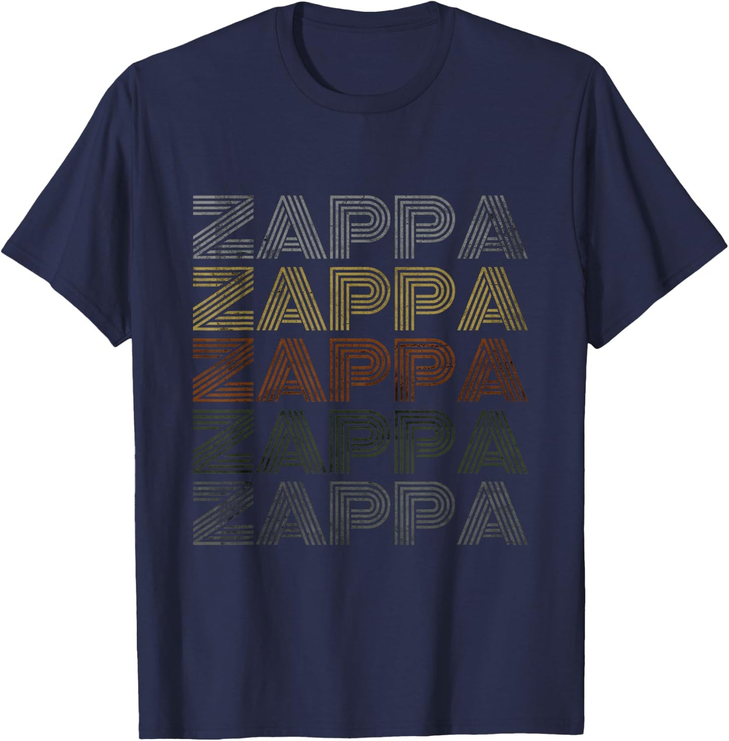 Love Heart Zappa Grunge Retro Vintage Style Black Zappa T-Shirt - T-Shirt | Navy