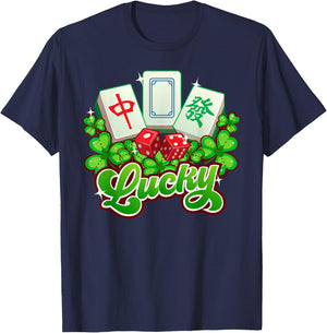 Lucky Mahjong Good Luck Mah Jongg T-Shirt - T-Shirt | Navy