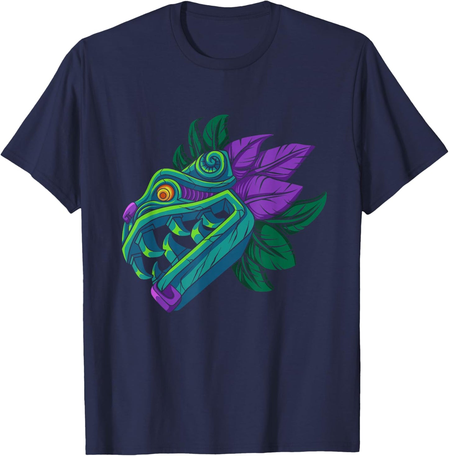 Quetzalcoatl Mayan God Aztec Dragon Serpent Mexico Mythology T-Shirt - T-Shirt | Navy