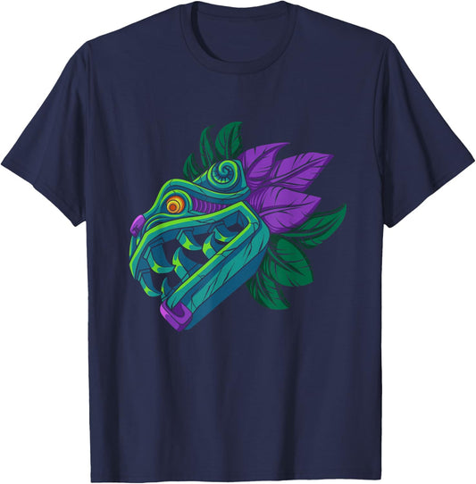 Quetzalcoatl Mayan God Aztec Dragon Serpent Mexico Mythology T-Shirt - T-Shirt | Navy