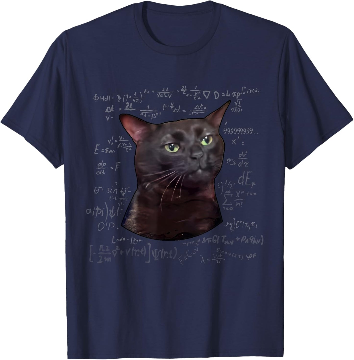 Funny Cat Zoning Out For Cat Day Or Halloween Men Women T-Shirt - T-Shirt | Navy