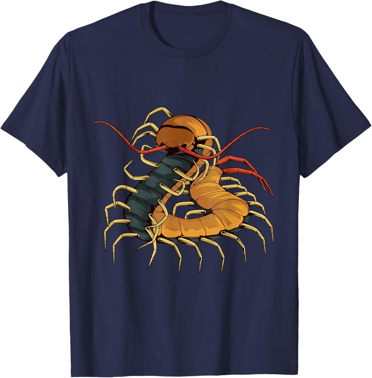 Centipede Art Design Illustration Insect Centipede T-Shirt - T-Shirt | Navy