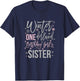 Sister Pink Winter Onederland 1st Birthday Snowflake Group T-Shirt - T-Shirt | Navy