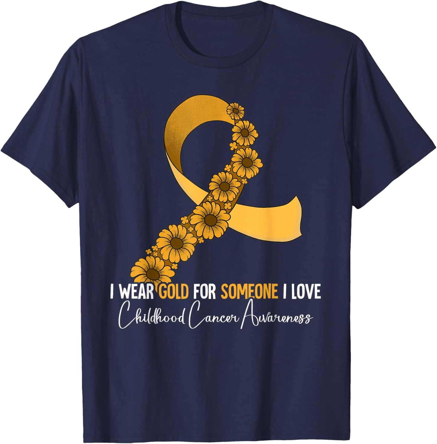 Childhood Cancer Awareness T-Shirt - T-Shirt | Navy