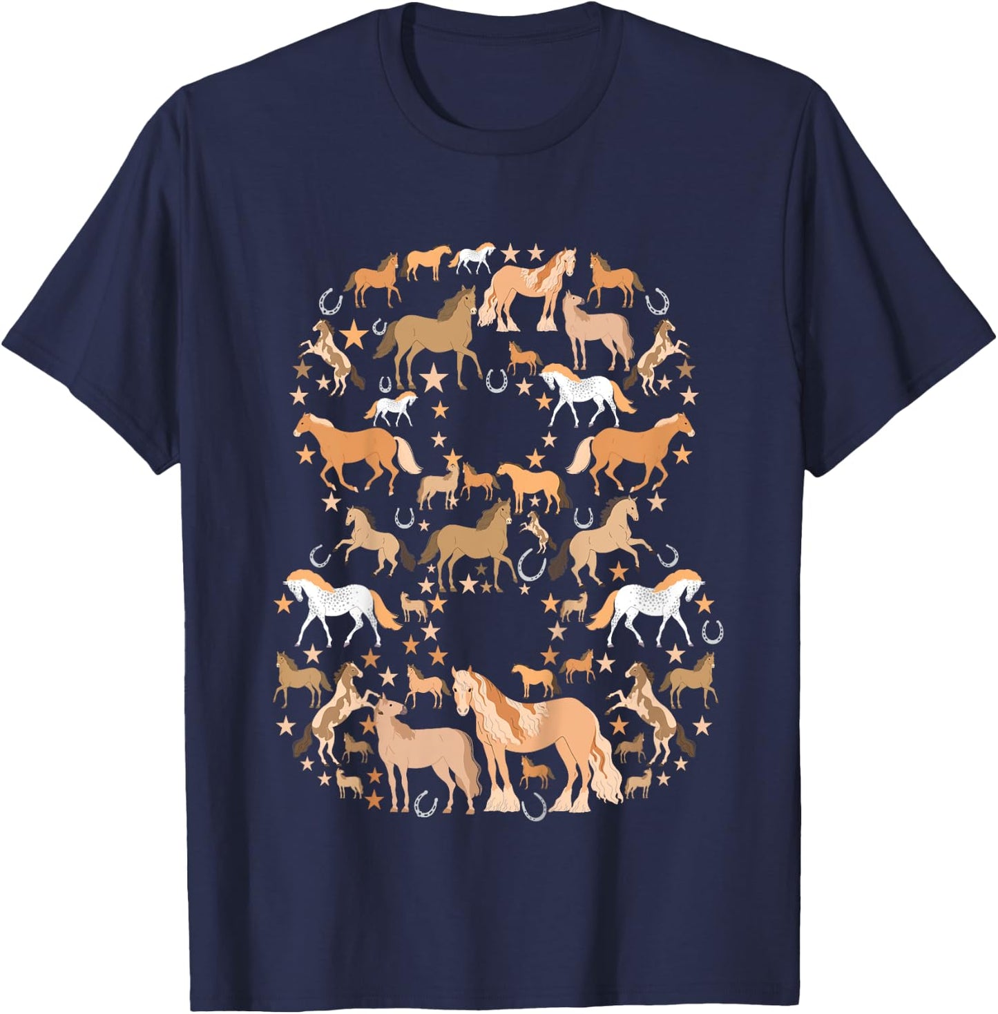 Little Girls 8 Years Old 8th Birthday Horse Graphic Cute T-Shirt - T-Shirt | Navy