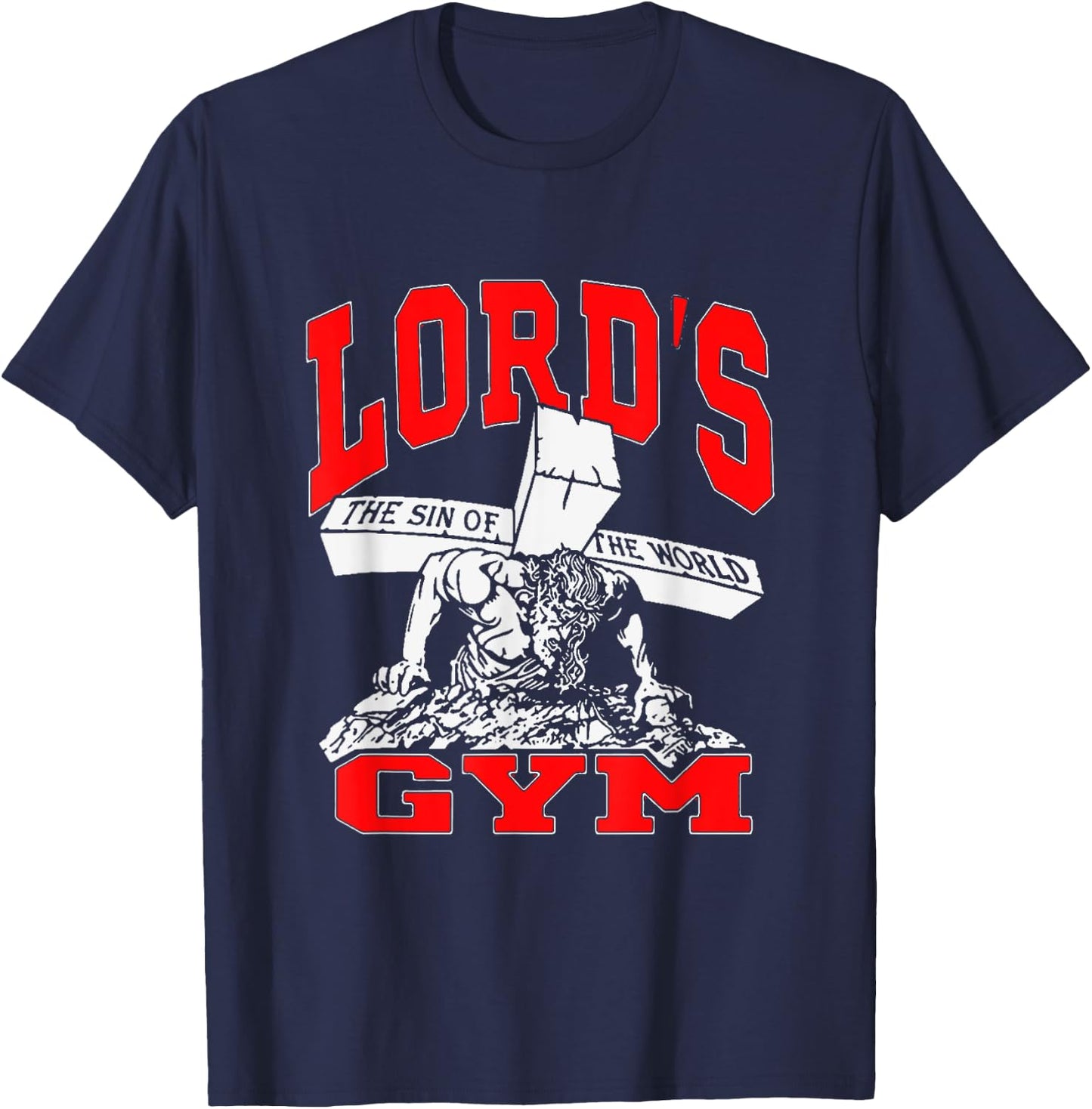 Lords Gym - Lord's The Sin of World Jesus T-Shirt - T-Shirt | Navy