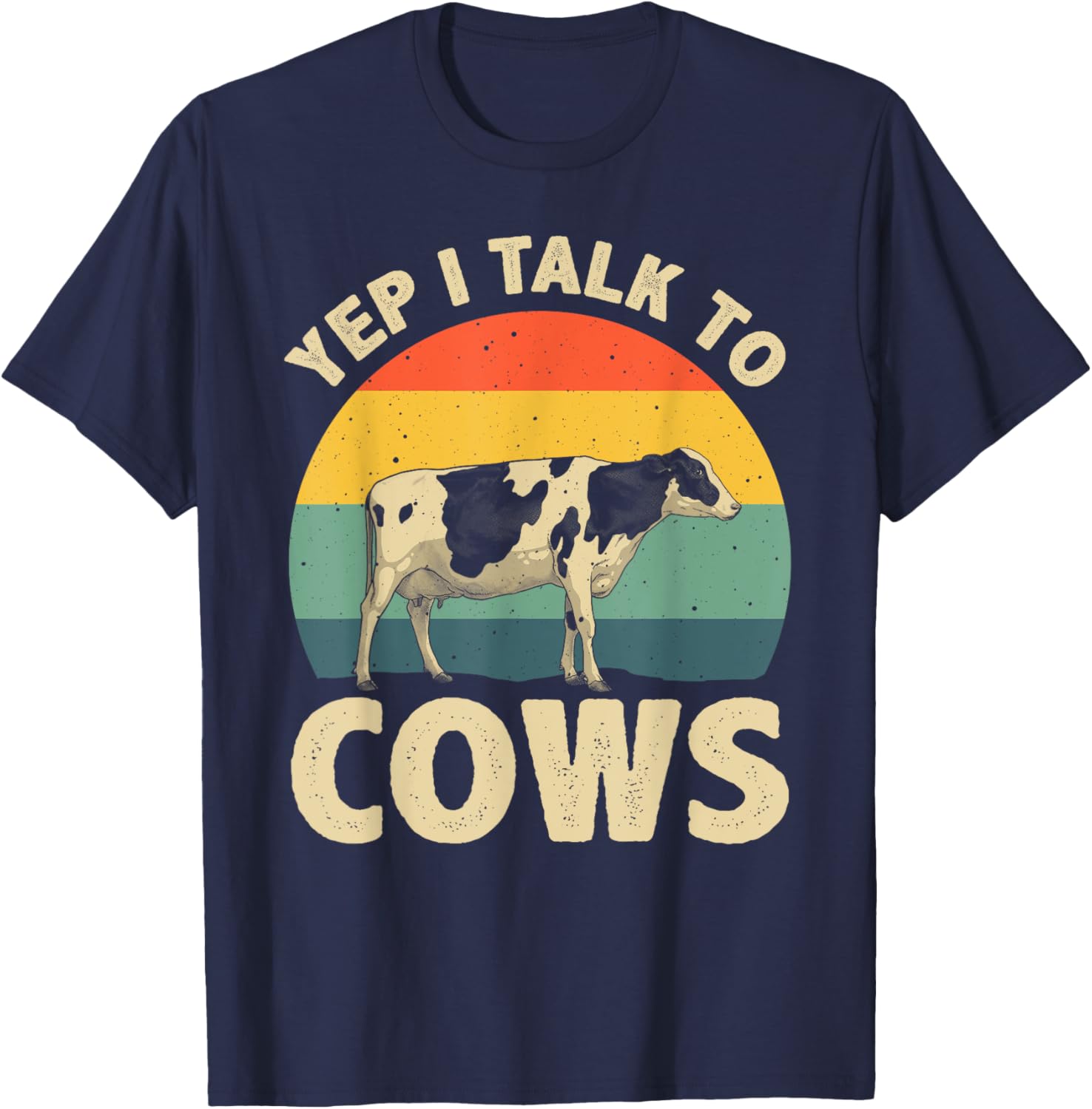 Cool Cow Design Women Dairy Farmer Farming Cow Lover T-Shirt - T-Shirt | Navy