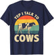 Cool Cow Design Women Dairy Farmer Farming Cow Lover T-Shirt - T-Shirt | Navy