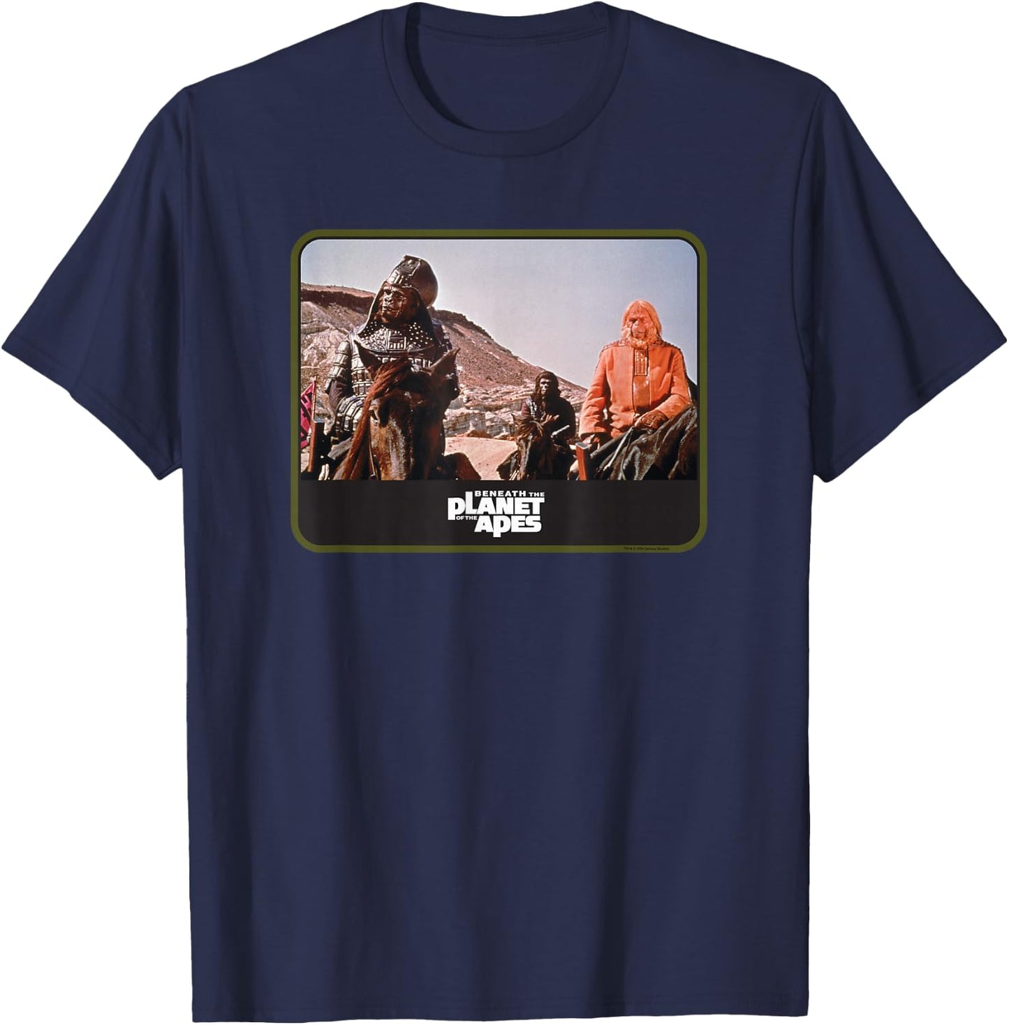 Beneath The Planet of The Apes 1970 General Ursus & Dr Zaius T-Shirt - T-Shirt | Navy
