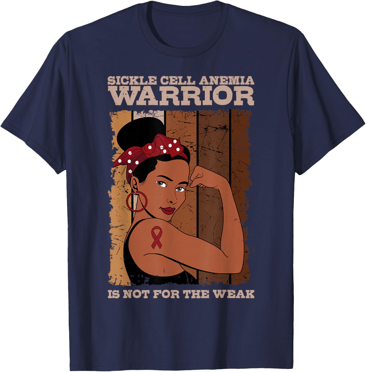 Sickle Cell Disease Warrior Awareness Blood SCD T-Shirt - T-Shirt | Navy