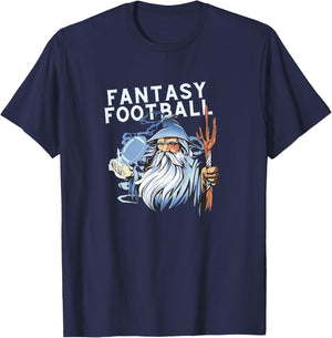 Fantasy Football Wizard Magic Ironic Sports Design T-Shirt - T-Shirt | Navy