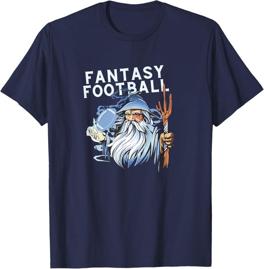 Fantasy Football Wizard Magic Ironic Sports Design T-Shirt - T-Shirt | Navy