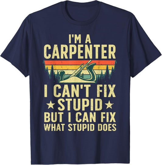 Cool Carpenter Art Women Carpentry Tool Woodworker T-Shirt - T-Shirt | Navy
