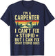 Cool Carpenter Art Women Carpentry Tool Woodworker T-Shirt - T-Shirt | Navy