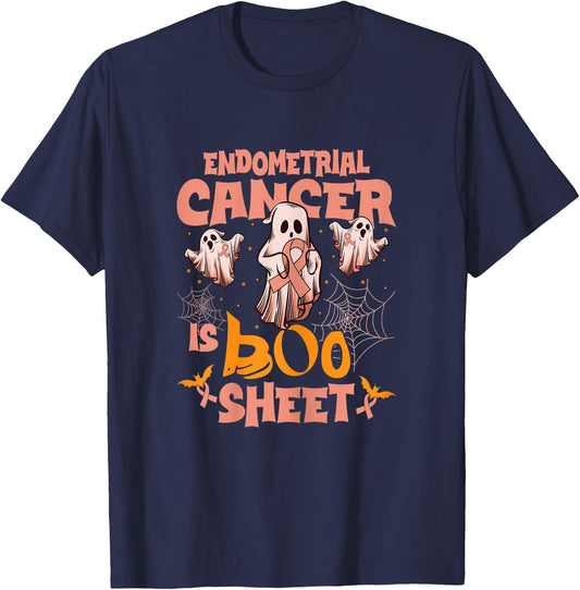 Endometrial cancer Is Boo Sheet Ghost Halloween Costume T-Shirt - T-Shirt | Navy