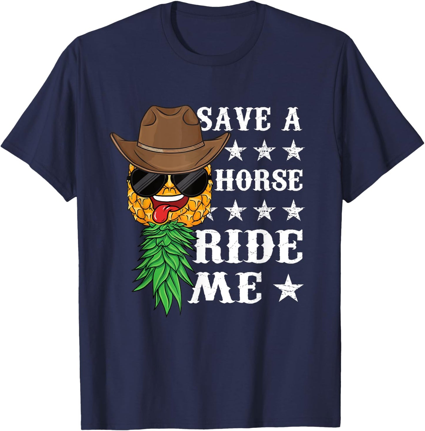 Swinger Upside down Pineapple Men Cowboy Husband T-Shirt - T-Shirt | Navy