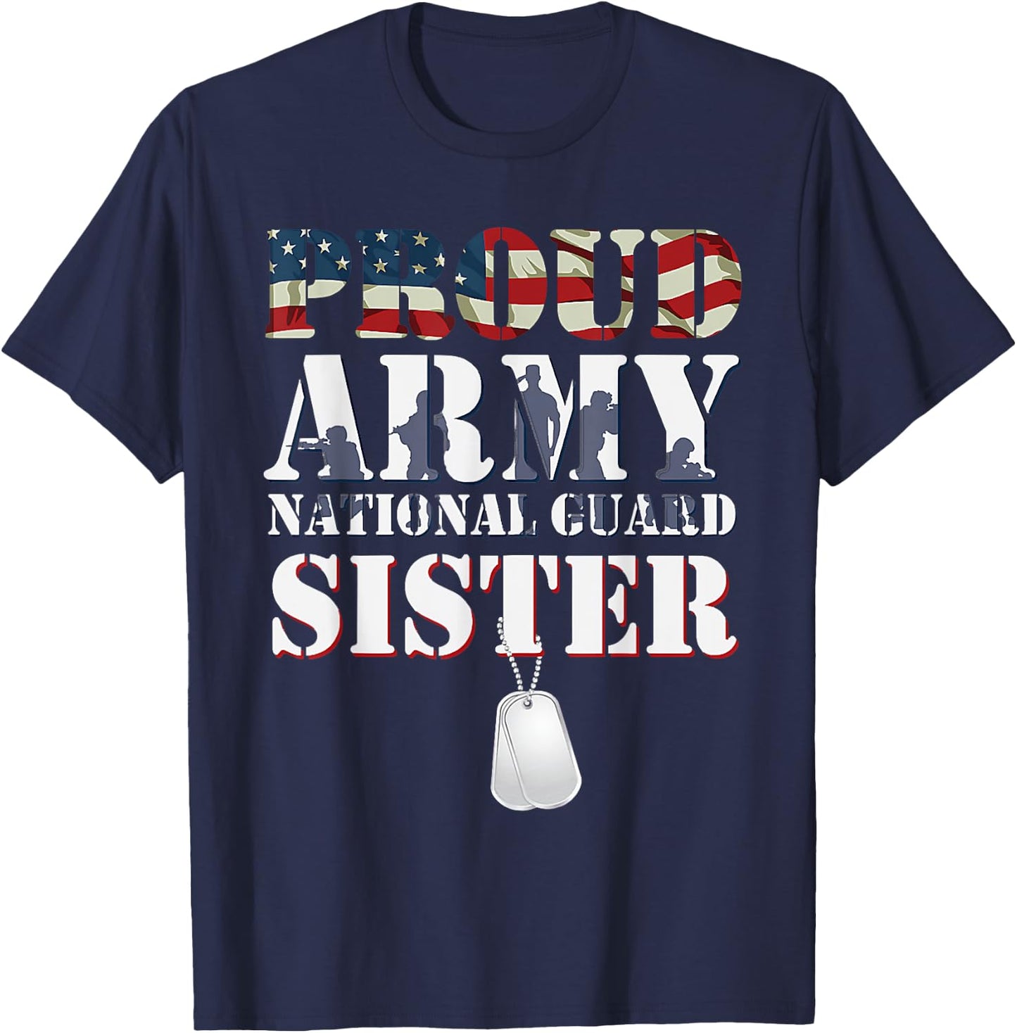 Proud Army National Guard Sister Pride US Military Sibling T-Shirt - T-Shirt | Navy