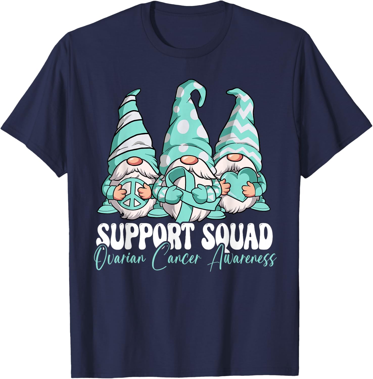 Support Squad Ovarian Cancer Awareness Month T-Shirt - T-Shirt | Navy