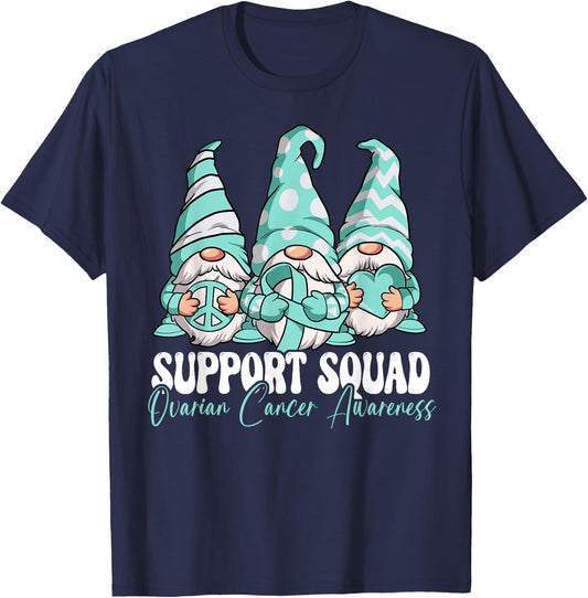 Support Squad Ovarian Cancer Awareness Month T-Shirt - T-Shirt | Navy