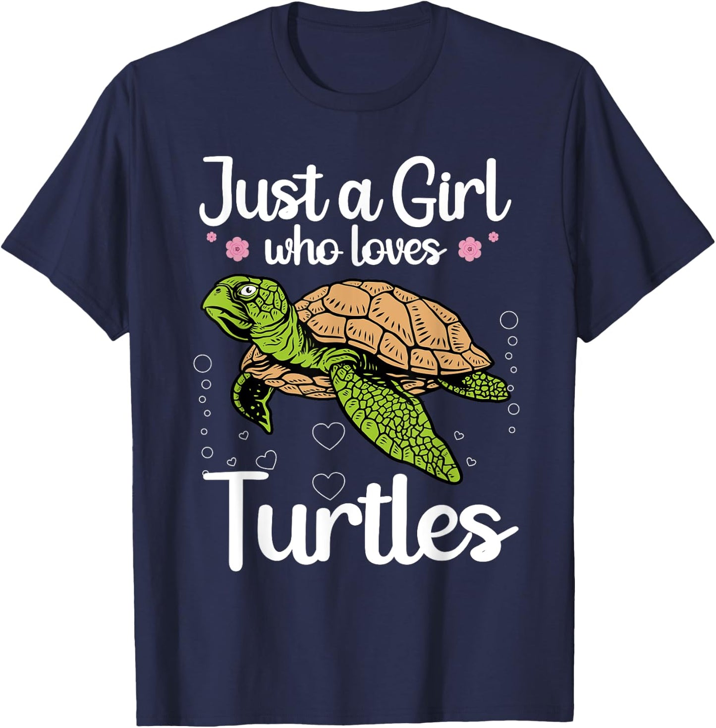 Funny Sea Turtle Girls Turtle Lover Ocean Turtles T-Shirt - T-Shirt | Navy