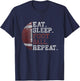 Football Player Eat Sleep Football Repeat Love Football T-Shirt - T-Shirt | Navy