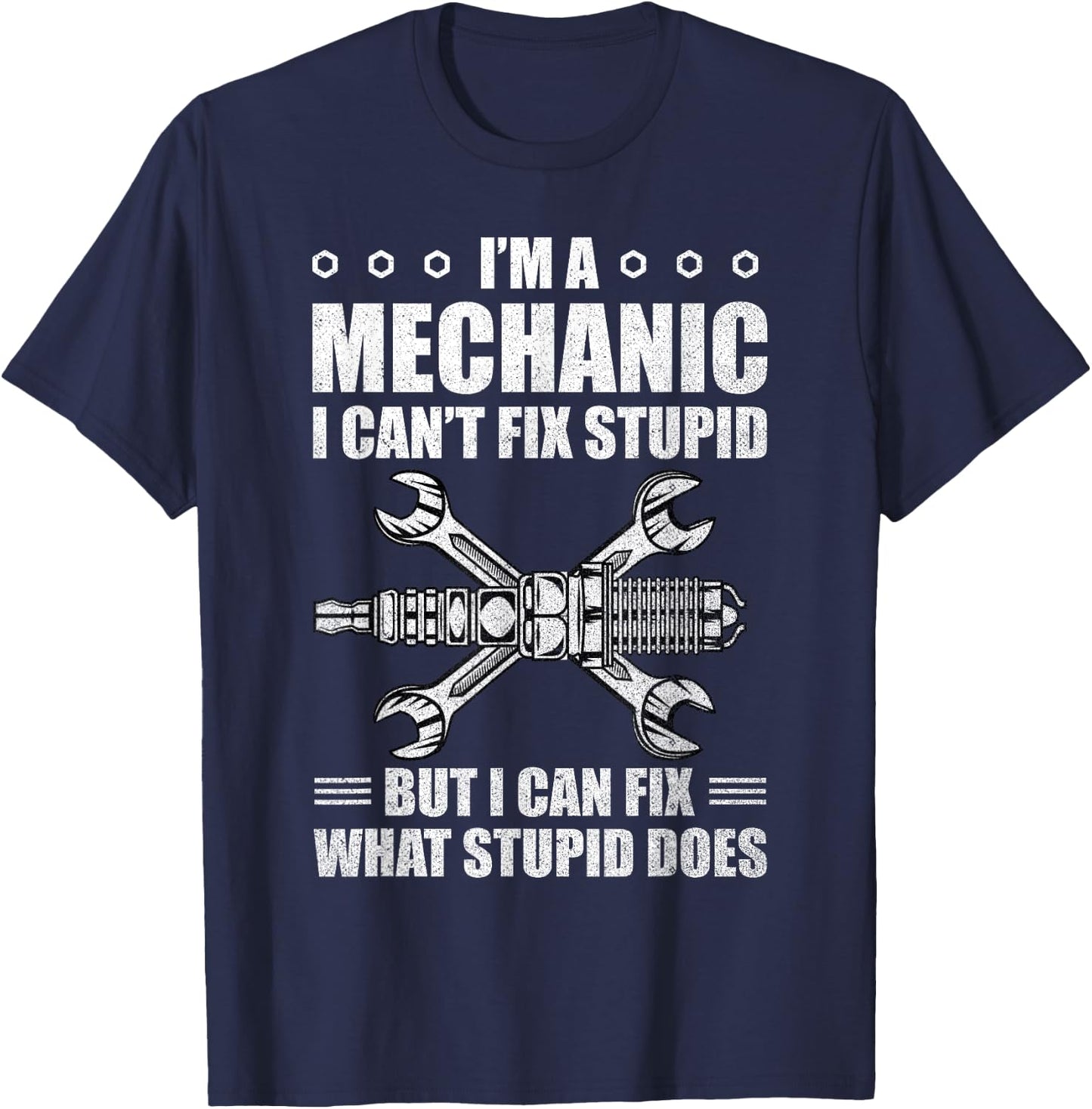 Car Mechanic Design Maintenance Man Gifts Auto Mechanic Fun T-Shirt - T-Shirt | Navy