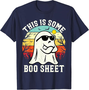 This Is Some Boo Sheet Ghost Retro Halloween Funny Halloween T-Shirt - T-Shirt | Navy