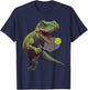 Funny Dinosaur Play Pickleball DM Green Classic Fit Short Sleeve T-Shirt - T-Shirt | Navy