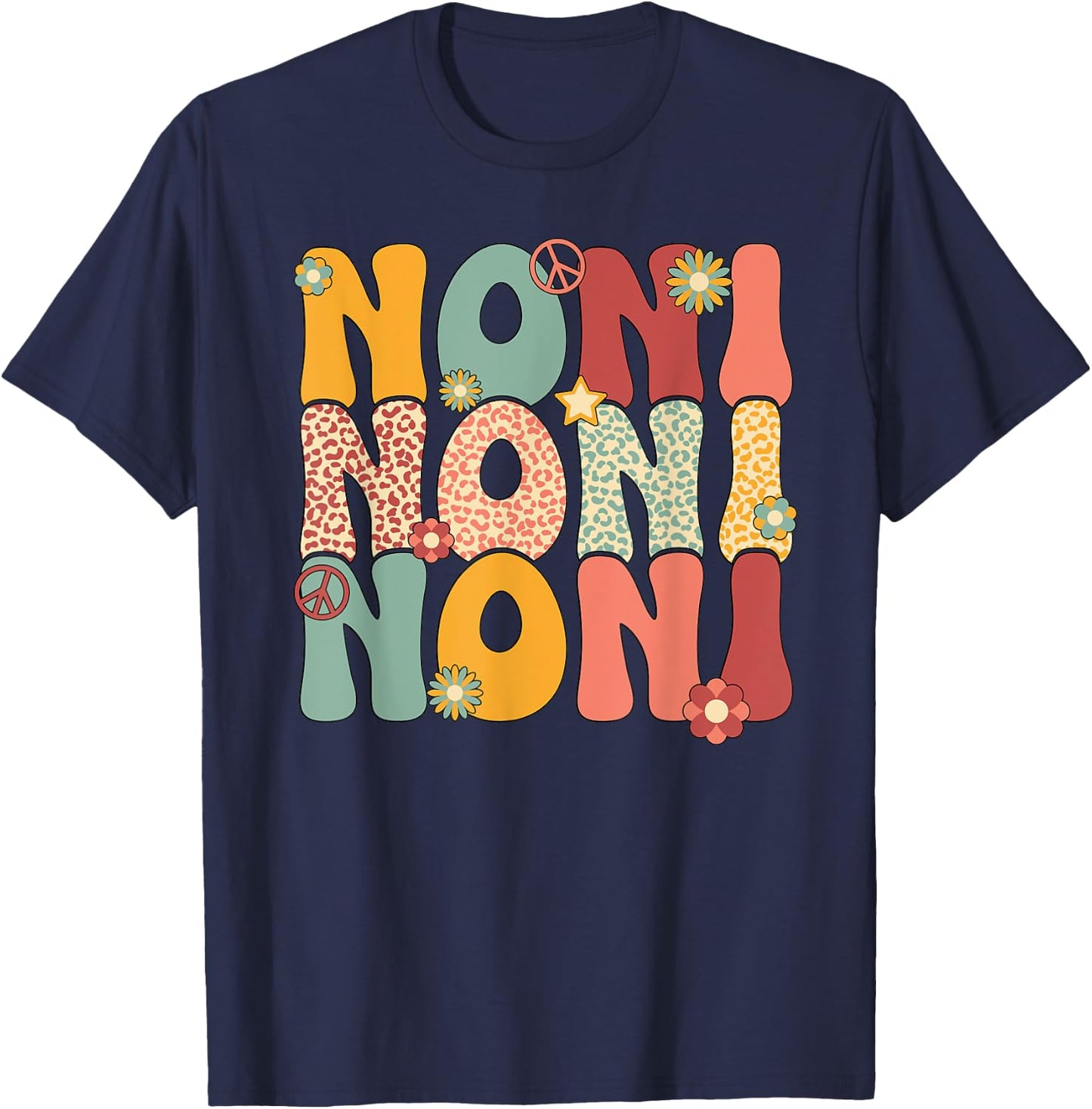 Noni Grandma Groovy Noni Grandmother T-Shirt - T-Shirt | Navy