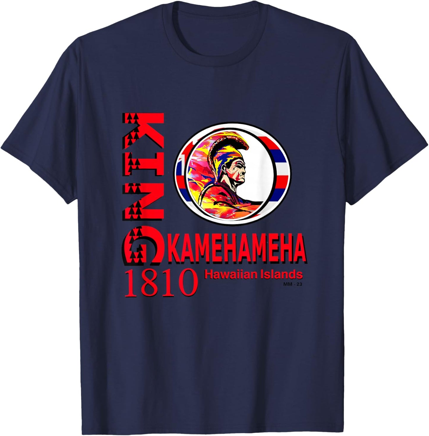King Kamehameha by micah moto T-Shirt - T-Shirt | Navy