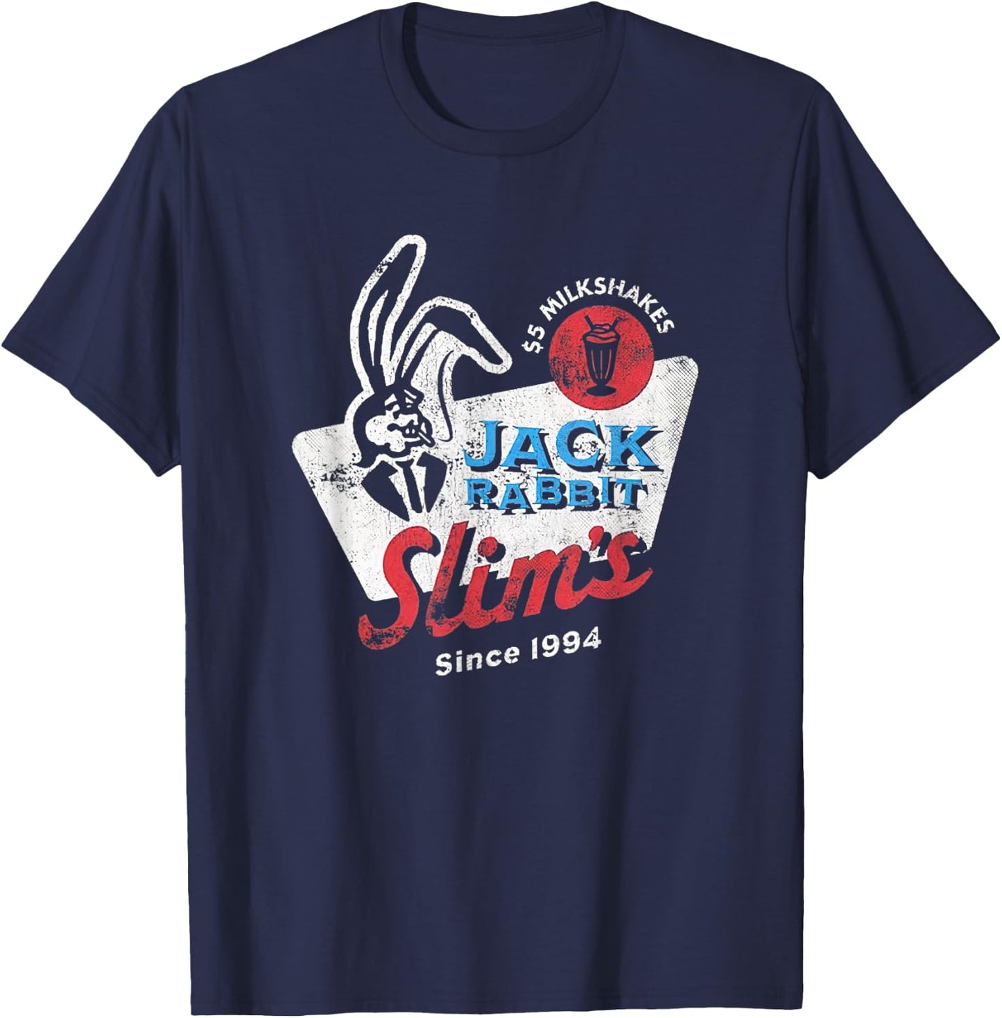Rabbit Jack Slim's Pulp Milkshake Restaurant Retro Vintage T-Shirt - T-Shirt | Navy
