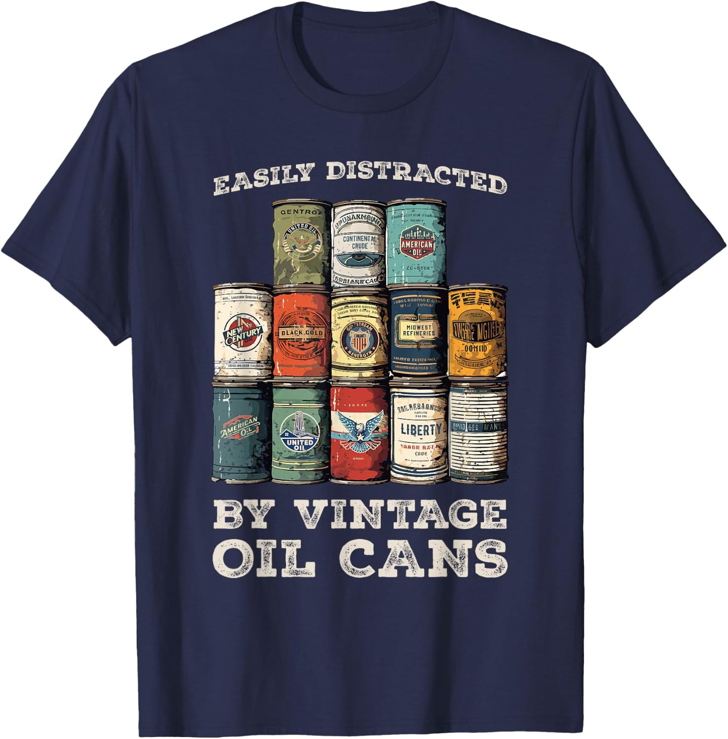 Vintage Oil Can Petroliana Classic Auto Repair T-Shirt - T-Shirt | Navy