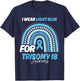 Trisomy 18 Awareness Month Light Blue Ribbon Rainbow T-Shirt - T-Shirt | Navy