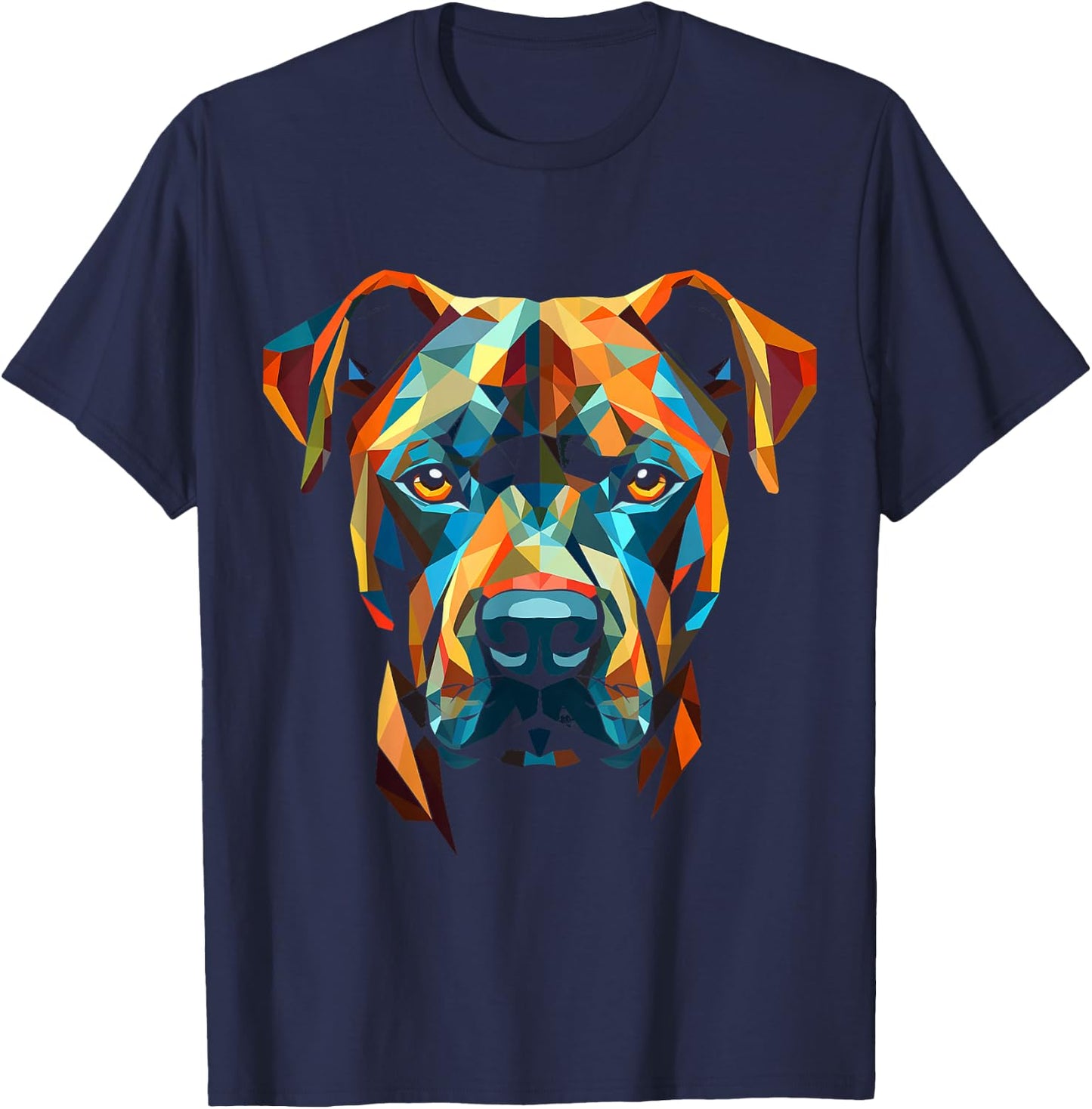 American Staffordshire Terrier Fan Geometric Dog T-Shirt - T-Shirt | Navy