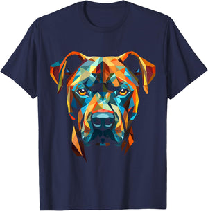American Staffordshire Terrier Fan Geometric Dog T-Shirt - T-Shirt | Navy