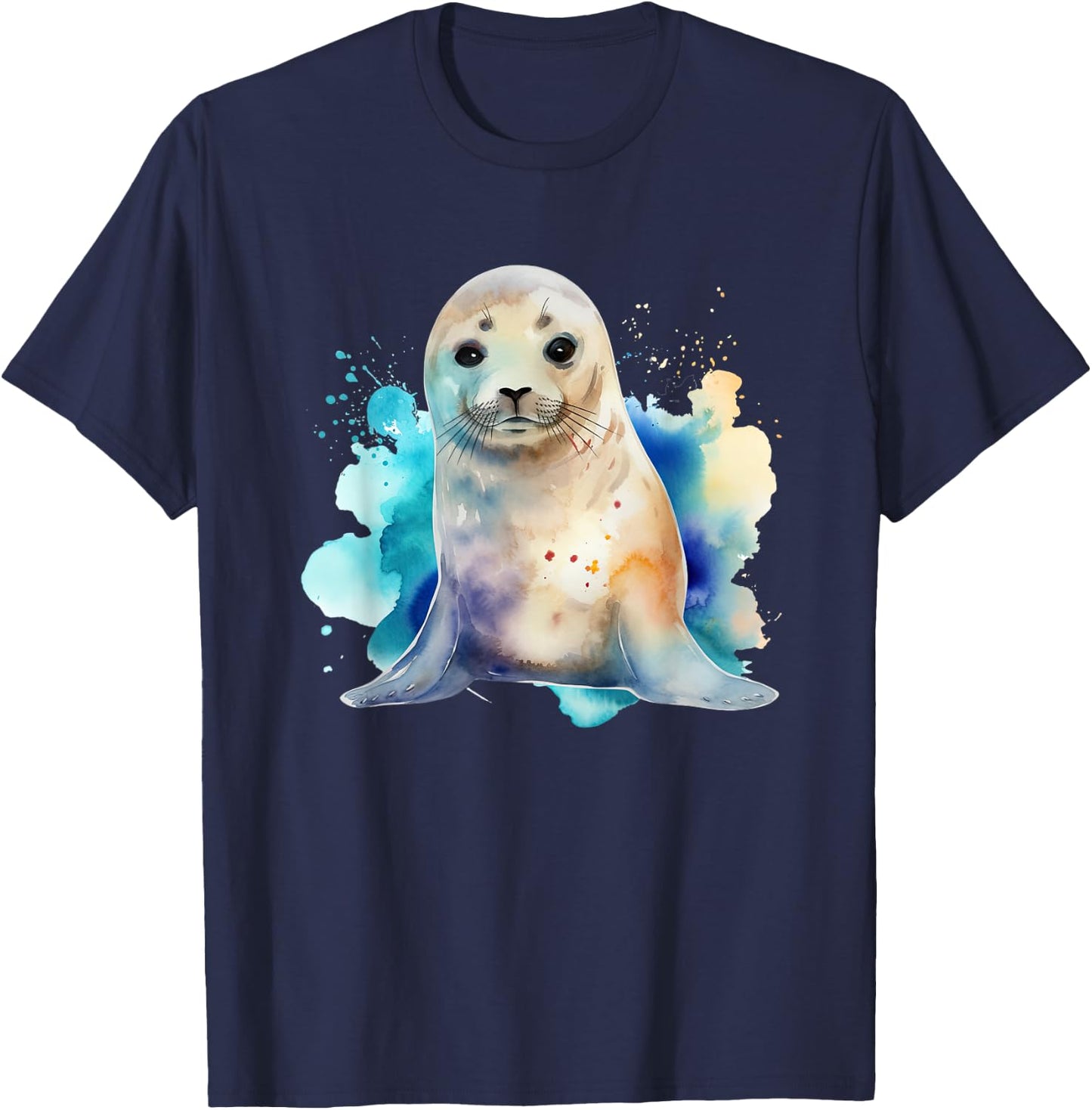 Seal Watercolor Sea Lion T-Shirt - T-Shirt | Navy