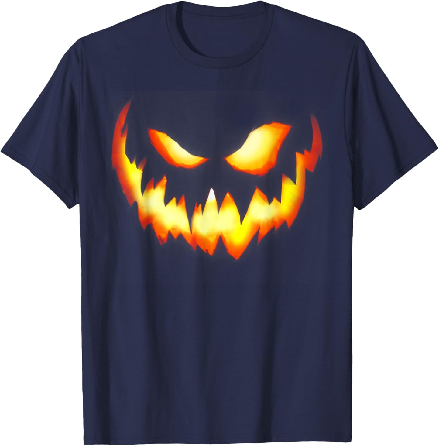 Jack O Lantern Pumpkin Face Scary Halloween Costume T-Shirt - T-Shirt | Navy