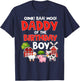 Daddy of The Birthday Boy Shirt Farm Animals Tractor Party T-Shirt - T-Shirt | Navy